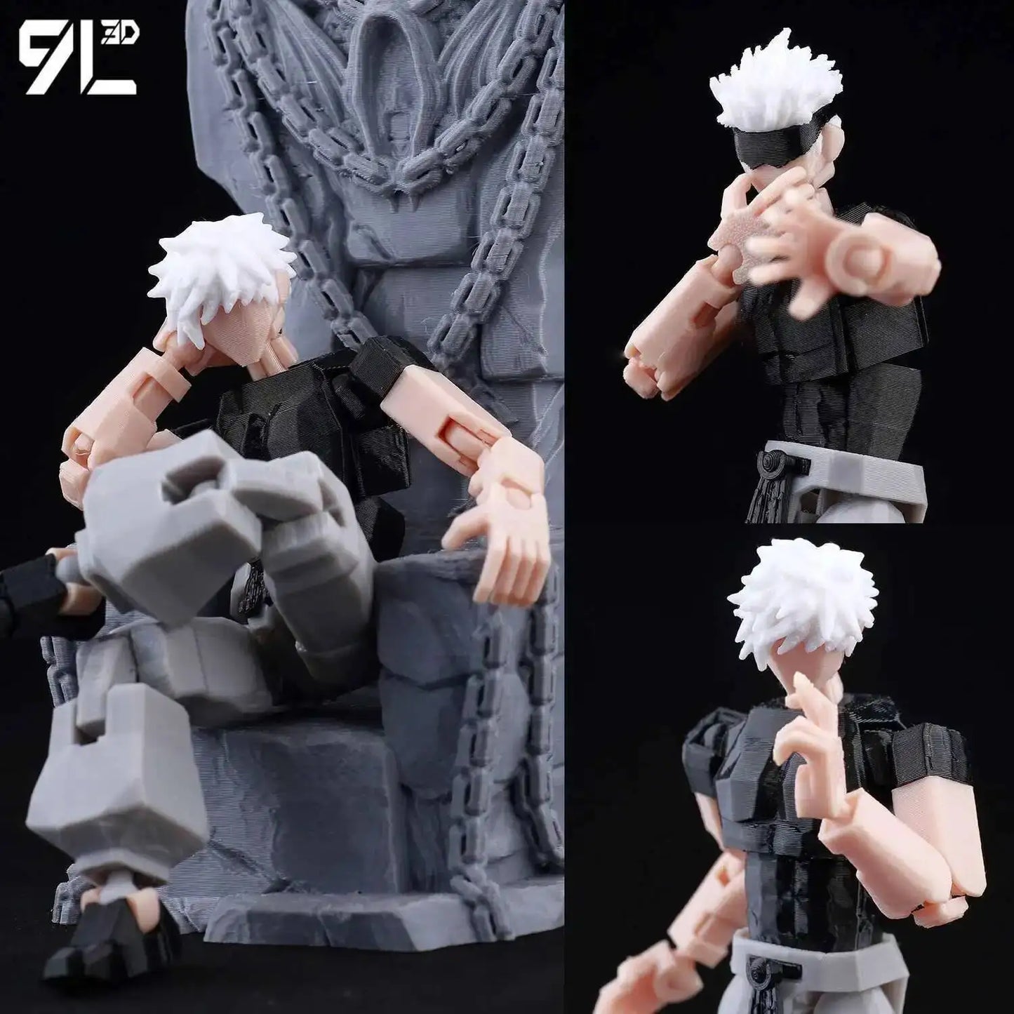 9L3D Printed Anime Action Figures — Jujutsu Kaisen Sukuna, Yuji, Yuta, Satoru Gojo Movable Mannequin Toys