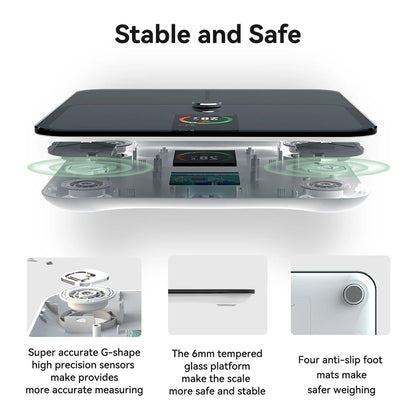 Digital Body Fat Scale — Smart TFT Color Screen with Heart Rate Monitoring for Precise Body Weight Measurement