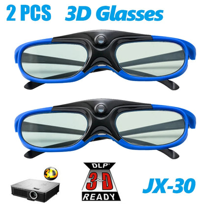 2PCS Active Shutter 3D Glasses 96-144Hz – Compatible with BenQ, Acer, Optoma, JmGo V8, XGIMI Projectors
