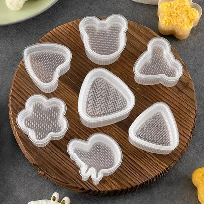 4PCS Transparent Sushi Mold Set – Triangular Onigiri Rice Ball Maker & Food Press Kit for Bento Kitchen Use