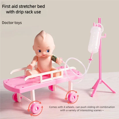 WizKidz Doctor Nurse Role Play Set - Medical Tools with Stethoscope & Injectors, Pretend Play Trolley Box, Ideal Gift for Kids