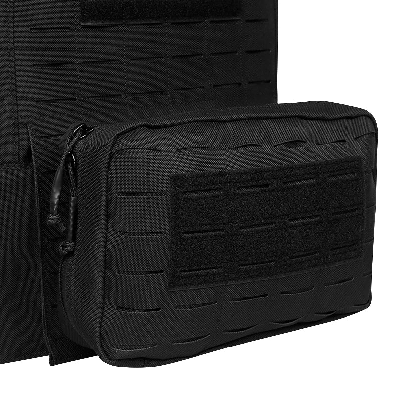 New 6094 Combat Vest – Quick Detachable Light Laser Cut Tactical Gear, Black Airsoft Carrier for Combat Equipment