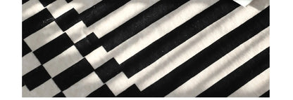 Light Luxury Black & White Plaid Rug — Fluffy Soft Carpet for Bedroom, Living Room, Study, and Home Decor