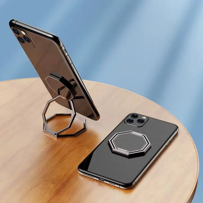 360° Rotating Metal Phone Ring Holder - Foldable Finger Grip and Kickstand for iPhone 15/16 Pro Max, Xiaomi, and Huawei