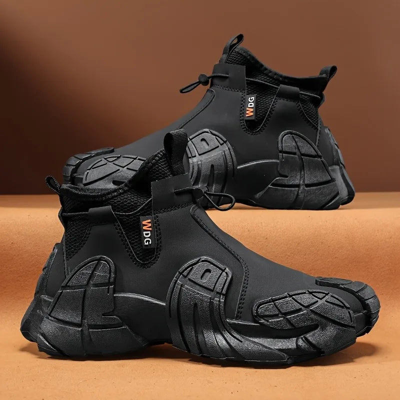 Men's High Top Shoes - Waterproof Anti-Slip Side Zipper Work & Sports Sneakers for Autumn