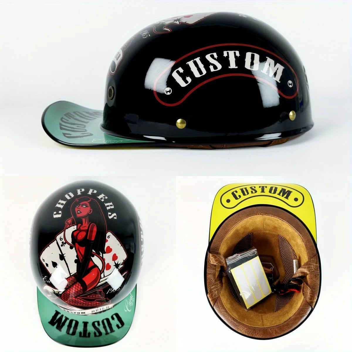 Retro Motorcycle Helmet for Men – Half Face Moto Helmet with Baseball Cap Design, DOT Certified Cycling Capacete De Moto