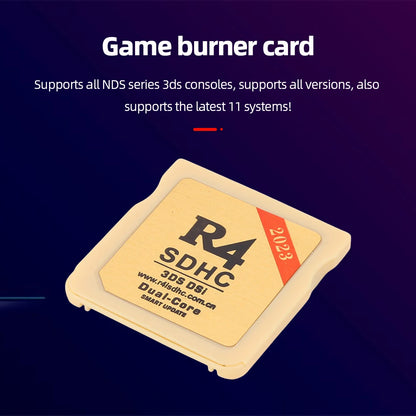 Secure Gold & White R4 SDHC Flashcard – Portable Memory Card for Nintendo 3DS Video Games