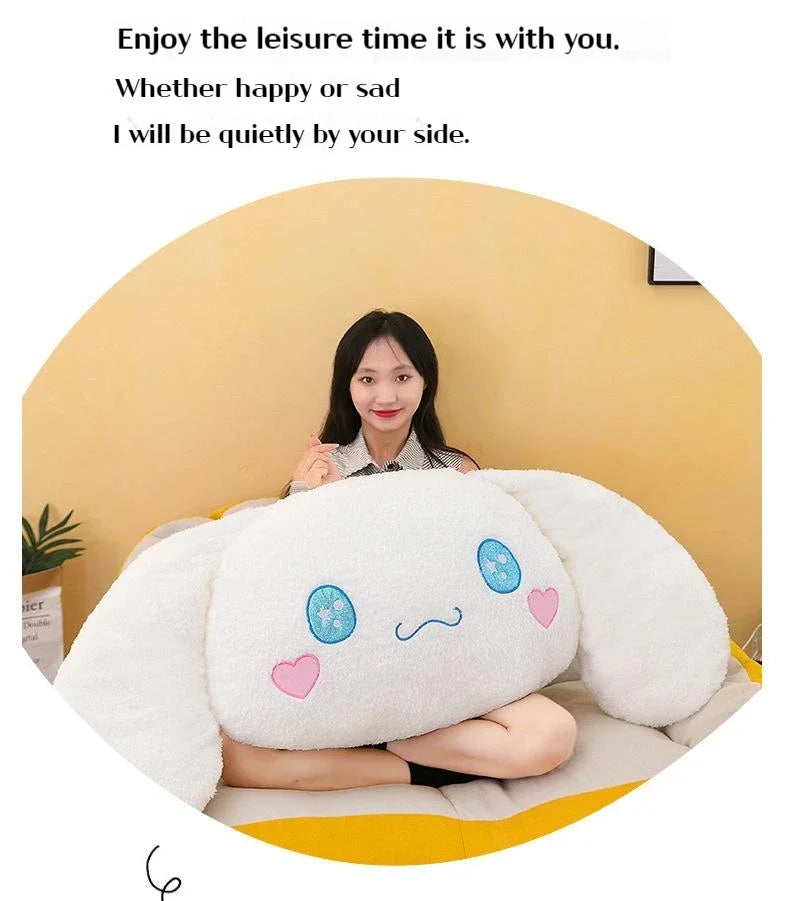 70 / 90 / 110 / 130cm cm Aoger Cinnamoroll Plush Doll – Kawaii Cartoon Stuffed Toy, Car Headrest Pillow & Back Cushion, Birthday Gift