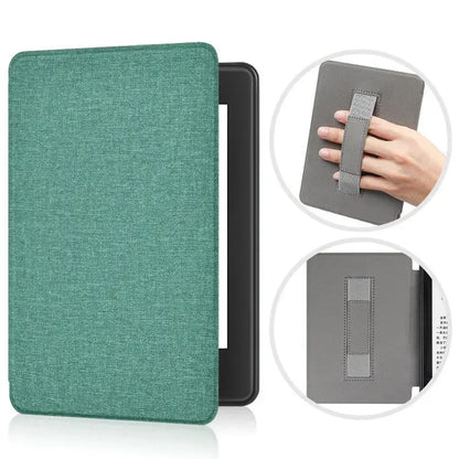 6" Kindle 11th Generation 2024 Case | PU Leather Ebook Cover with Hand Strap & Auto Wake Sleep