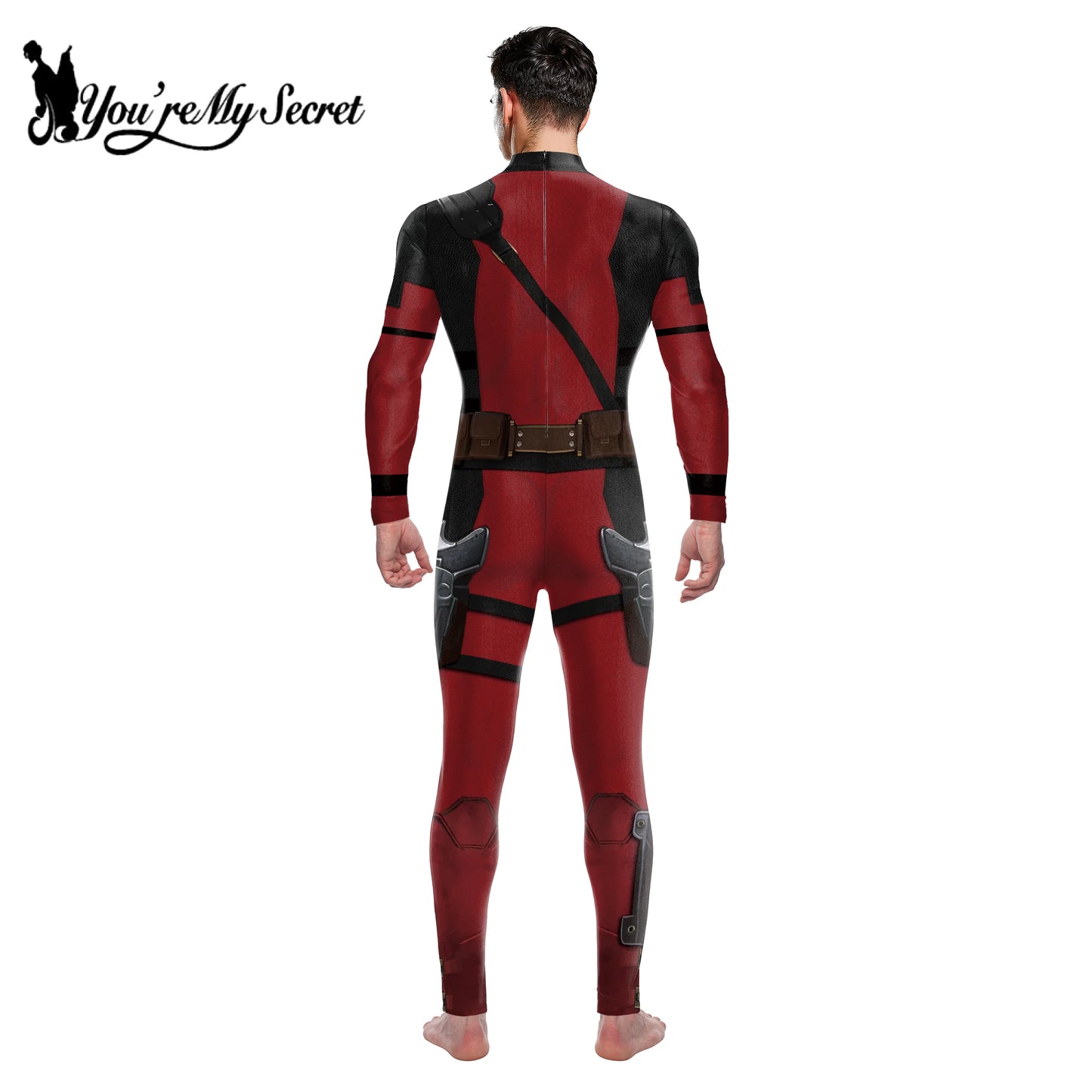 “You’re My Secret” Superhero Cosplay Costume – Deadpool & Wolverine Jumpsuit Bodysuit for Men, Halloween & Party
