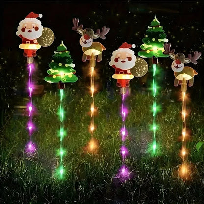 6PCS Solar Powered Christmas Stake Lights – Waterproof LED Outdoor Garden & Walkway Holiday Decorations