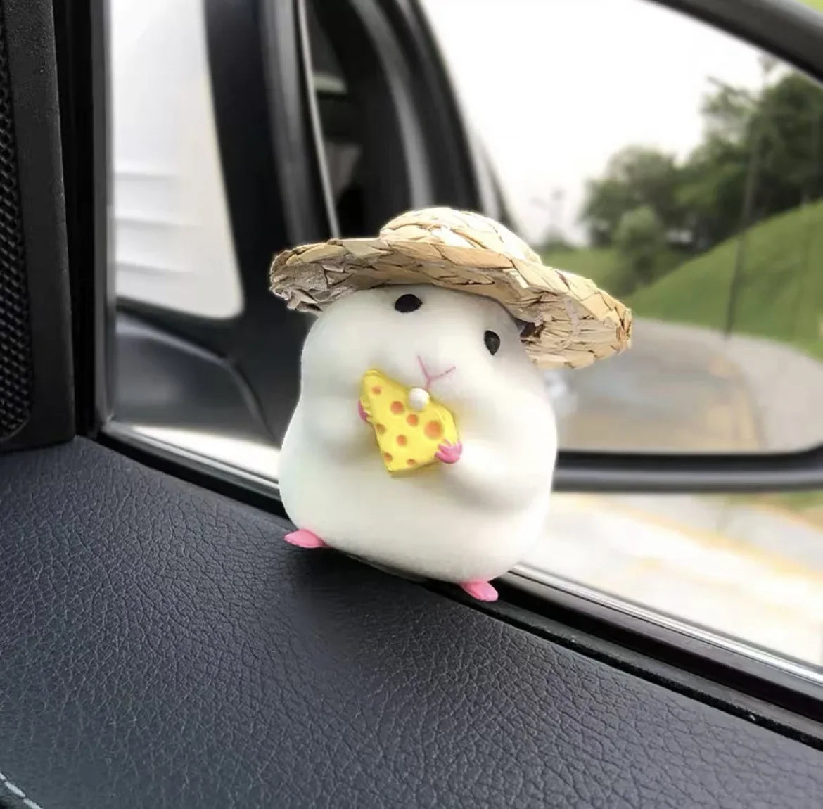 Cute Hamster Car Console Doll – Fun Car Interior Pendant & Cool Dashboard Decoration Accessory
