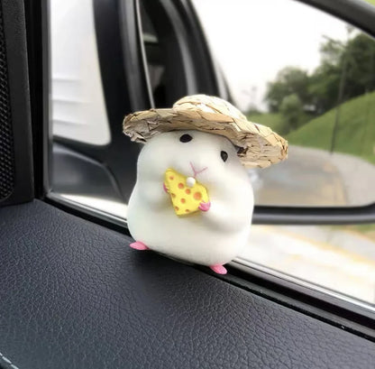 Cute Hamster Car Console Doll – Fun Car Interior Pendant & Cool Dashboard Decoration Accessory