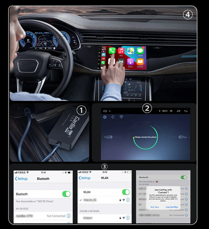 CarlinKit Wireless CarPlay & Android Auto USB Adapter – Wireless Dongle for Car Multimedia, MirrorLink, Waze & Spotify