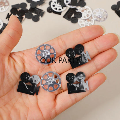Cinema Film Sequin Confetti - 15g Movie-Themed Table Scatter for Film Festivals, Movie Nights, and Birthday Party Decorations