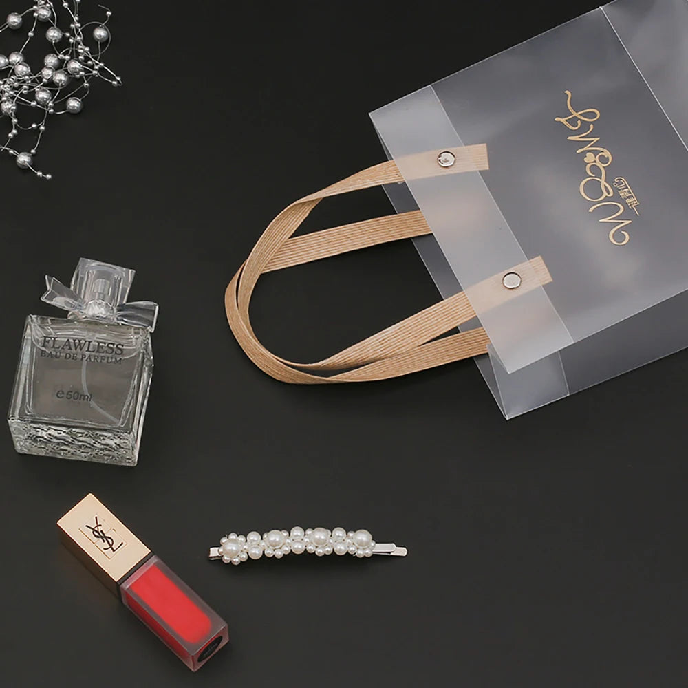 10PCS Frosted Tote Bag: PVC Waterproof Transparent Eco-friendly Candy Bag - Perfect Companion Gift for Any Occasion