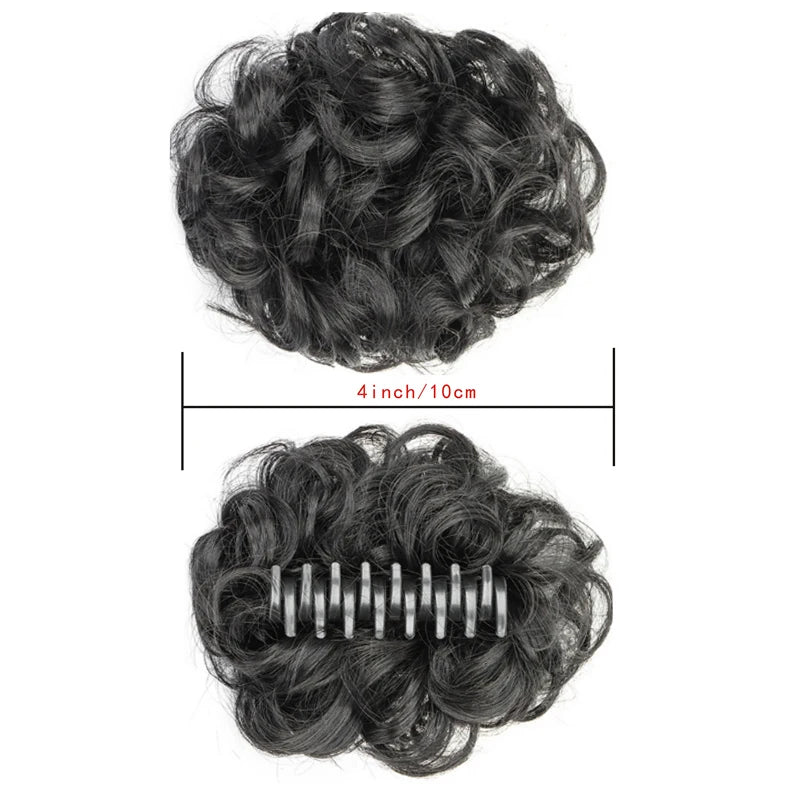 H&STAR Synthetic Messy Bun Hairpiece – Claw Clip-on Hair Extension, Natural Hair Color Chignon Updo Wig for Women