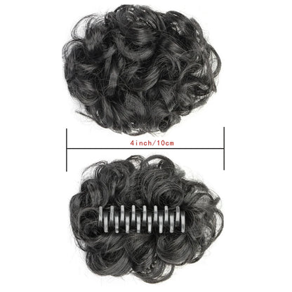 H&STAR Synthetic Messy Bun Hairpiece – Claw Clip-on Hair Extension, Natural Hair Color Chignon Updo Wig for Women