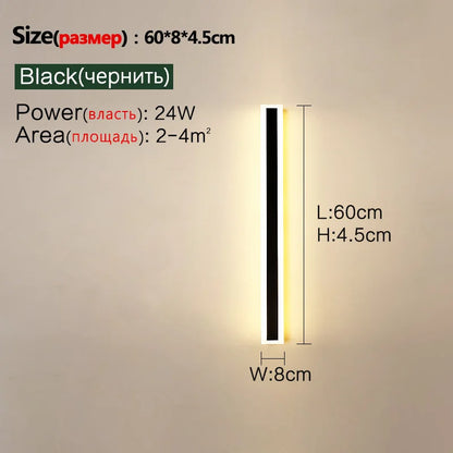 Outdoor Wall Lamp – IP65 Waterproof LED Long Corridor & Staircase Light, Balcony, Villa & Garden Entrance Lighting