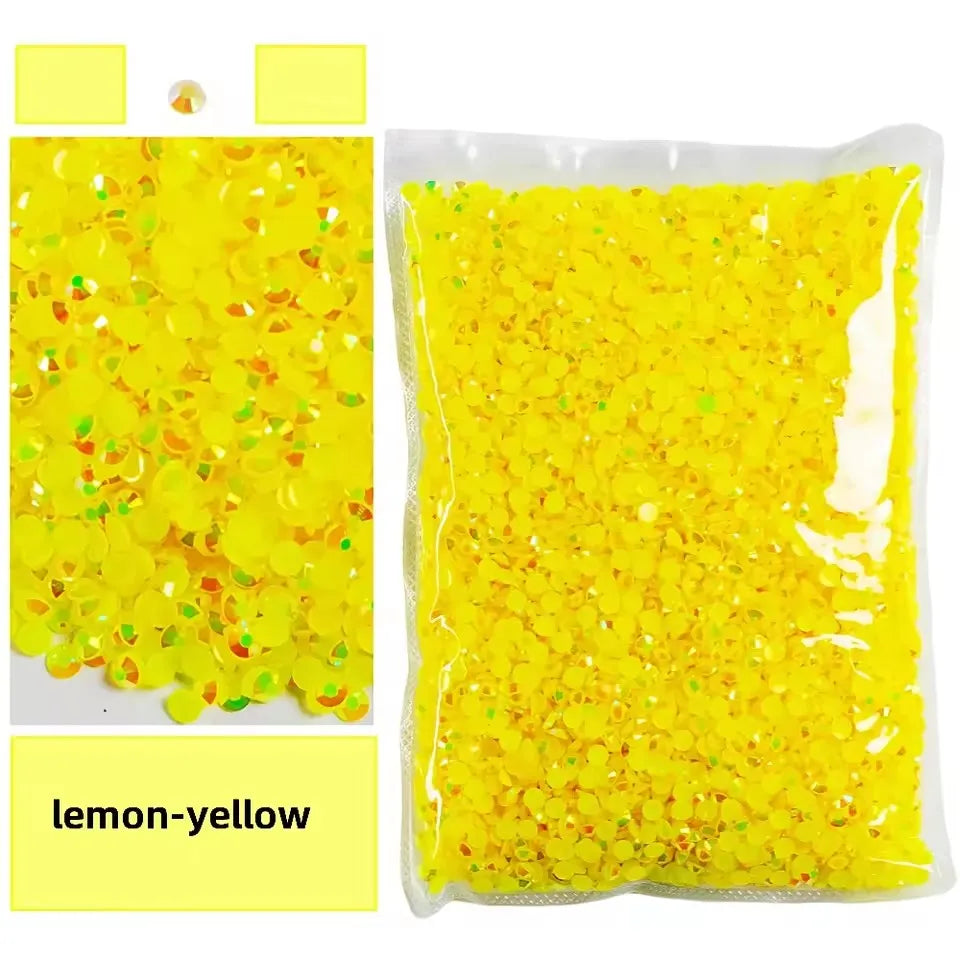 Jelly AB Resin Rhinestones 2-6mm — Non-Hotfix Flat Back Plastic Crystals & Strass Glitters, Large Pack