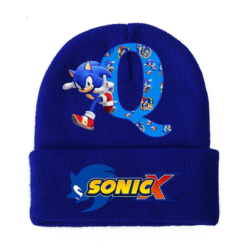 Sonic Cartoon Kids Knitted Hat – Cotton Winter Woolen Cap for Boys & Girls, Cute Anime Headgear Gift