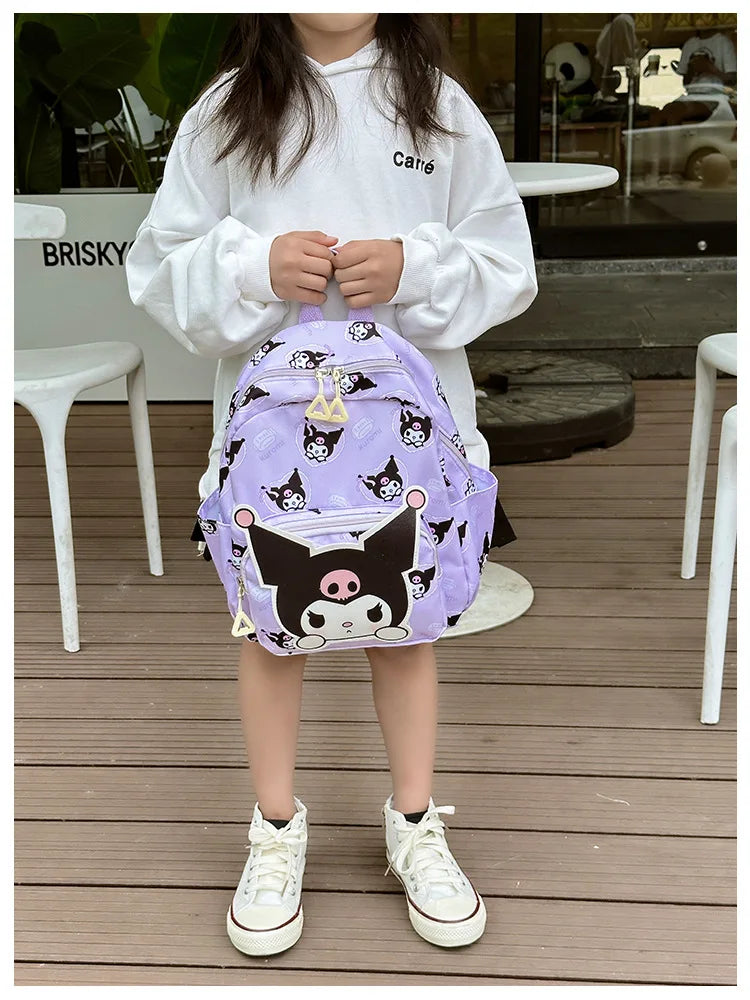 Anime Cartoon Kuromi, Melody & Cinnamoroll Backpack – Kawaii Canvas Schoolbag for Boys & Girls, Hello Kitty Fashion Kids Backpack