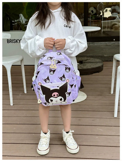 Anime Cartoon Kuromi, Melody & Cinnamoroll Backpack – Kawaii Canvas Schoolbag for Boys & Girls, Hello Kitty Fashion Kids Backpack