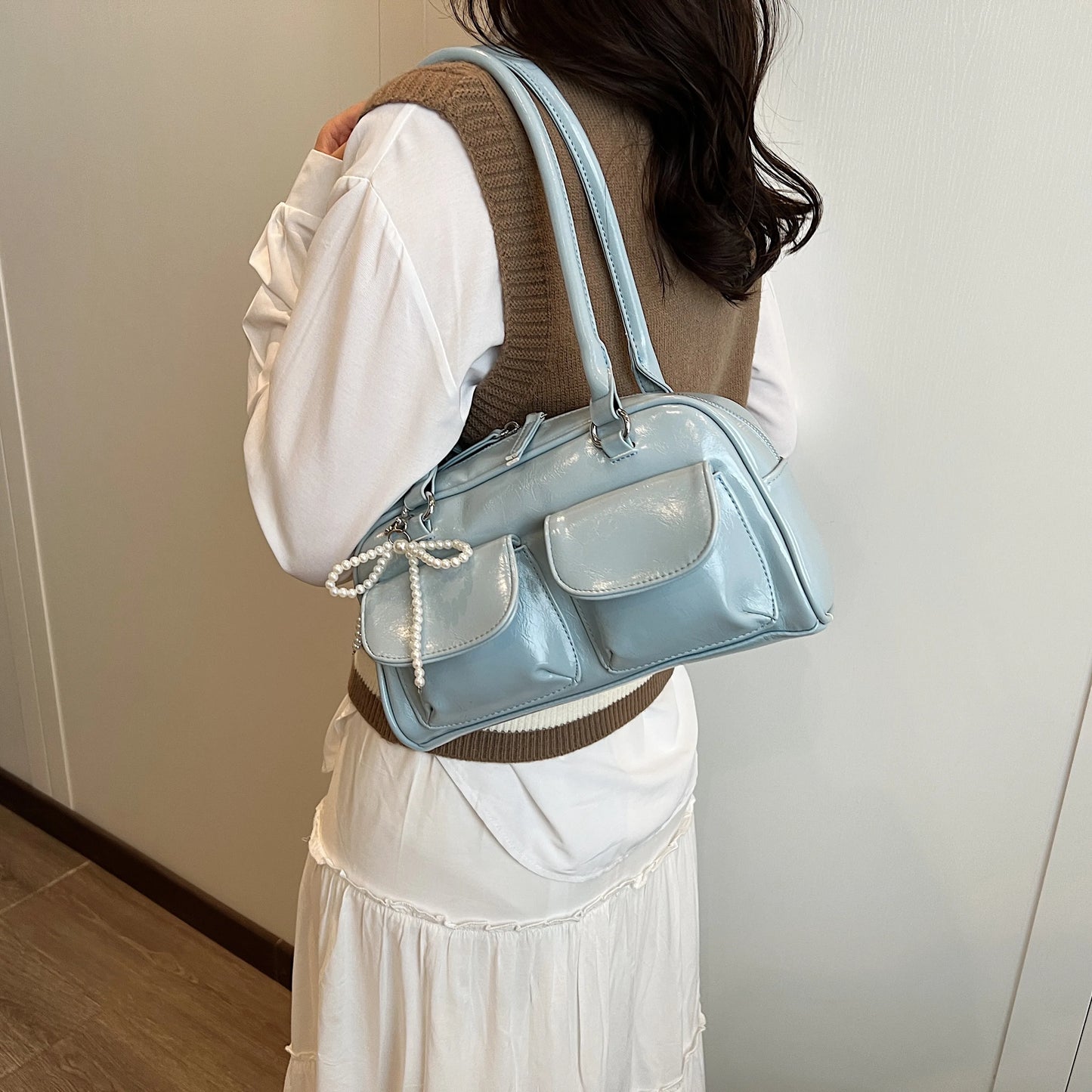Fashionable Underarm Bow Pillow Bag for Women – 2024 Korean Edition Simple Trendy Shoulder Bag