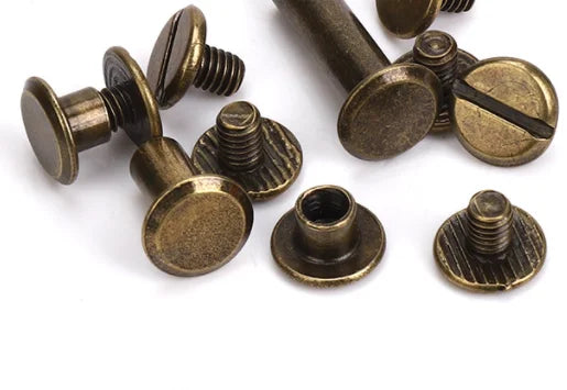 10 Sets Leather Craft Metal Rivets – Double Curved Head Screws for Belts, Straps, Luggage & DIY Projects