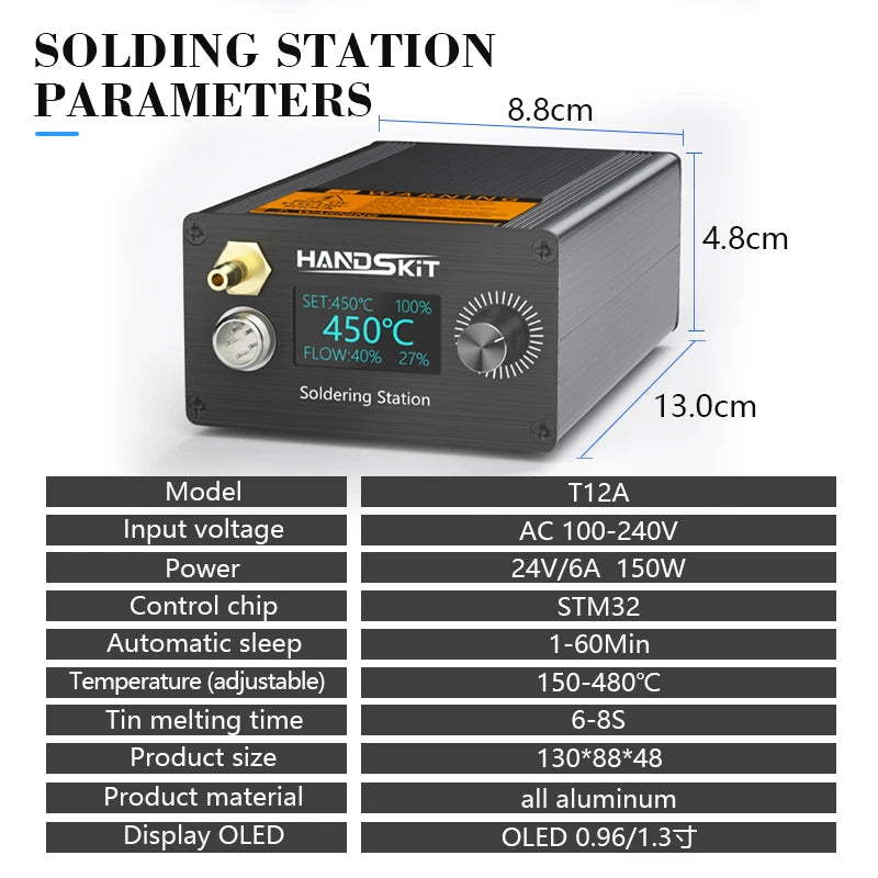 T12A Desoldering Station – Suction Tin Gun & Hot Air Gun with STM 32 Control for Precision Soldering Work
