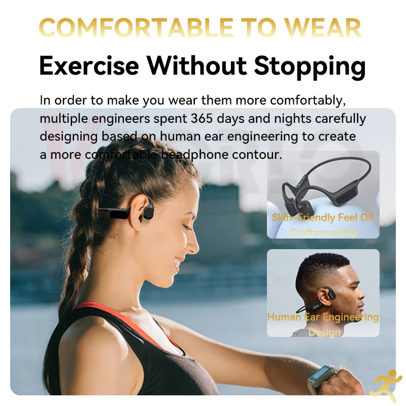 New Bluetooth 5.4 Bone Conduction Wireless Headphones - IPX8 Waterproof 32GB MP3 Player for Swimming, Sports, and HIFI Music with LED Display
