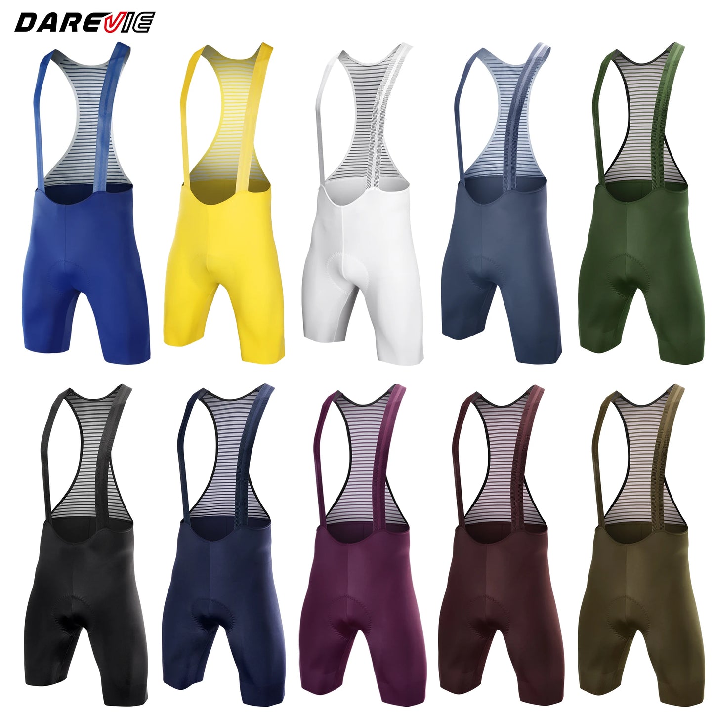 DAREVIE Men’s Seamless Cycling Bib Shorts 2.0 PRO – 4-Way Stretch, 6H 500KM Ride Comfort, Professional Cycling Bretelle Shorts