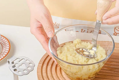 Manual Potato Masher — Stainless Steel Fruit & Vegetable Crusher, Food Mashing Tool for Kids, Kitchen Gadget