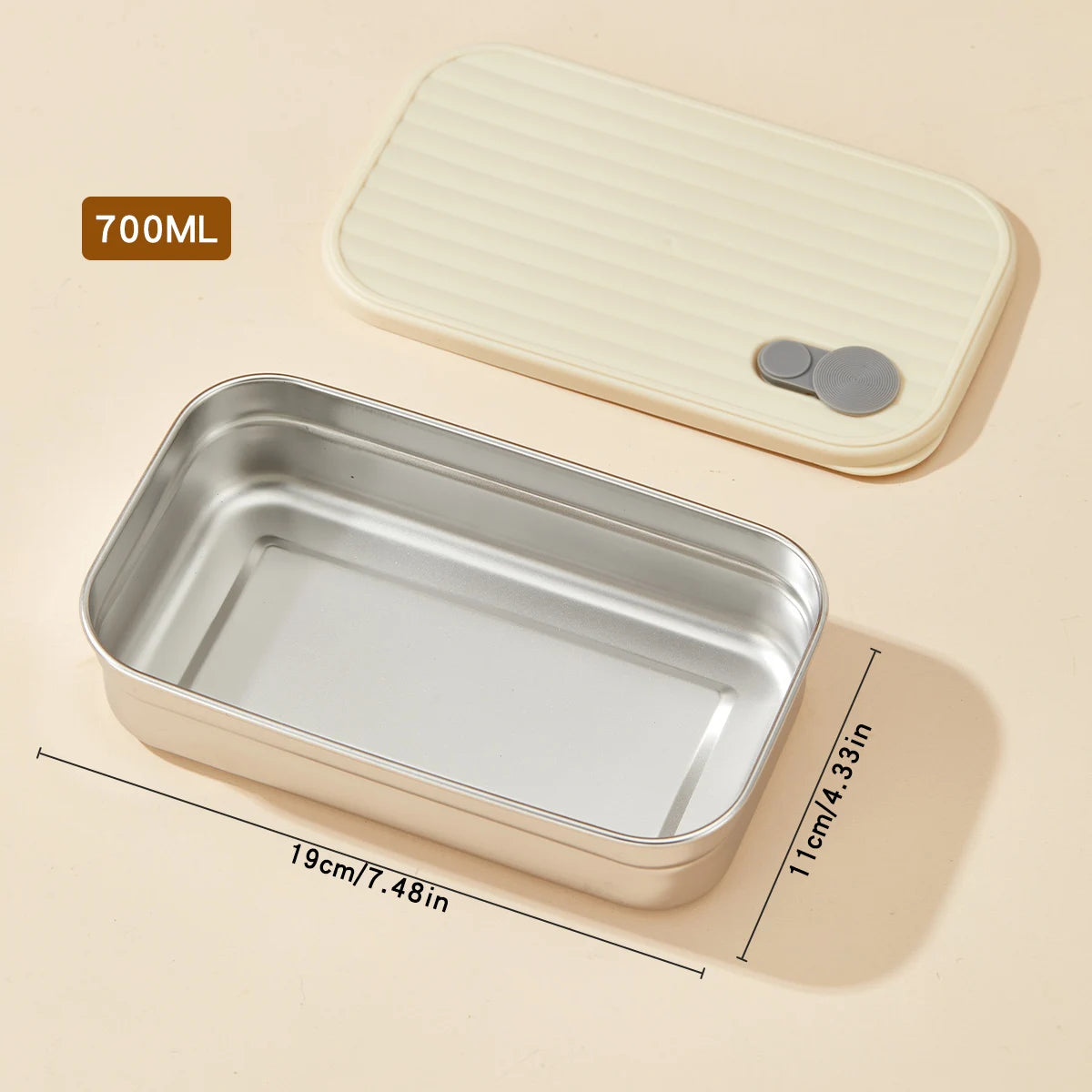 WORTHBUY 304 Stainless Steel Lunch Box with Lid — Portable Leak-Proof Stackable Bento Box for Fruit, Salad, and Food Storage, Ideal for Students