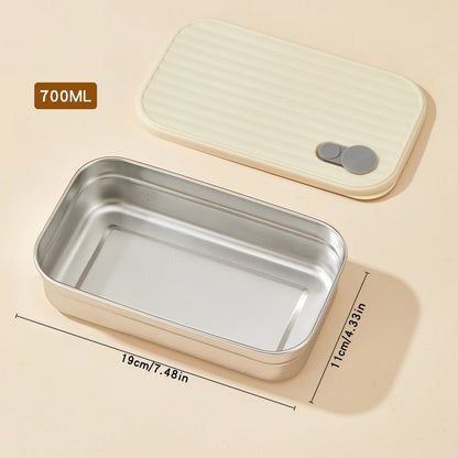 WORTHBUY 304 Stainless Steel Lunch Box with Lid — Portable Leak-Proof Stackable Bento Box for Fruit, Salad, and Food Storage, Ideal for Students