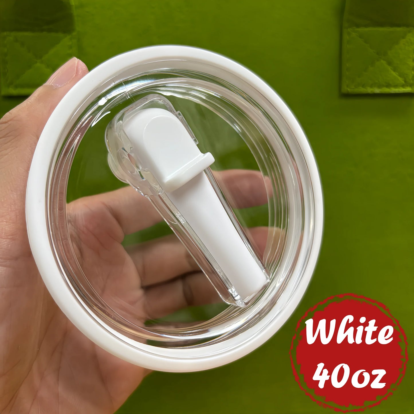 30oz/40oz Tumbler Flip Straw Lid Replacement – Spill-Proof Reusable Cover for Quencher Cups