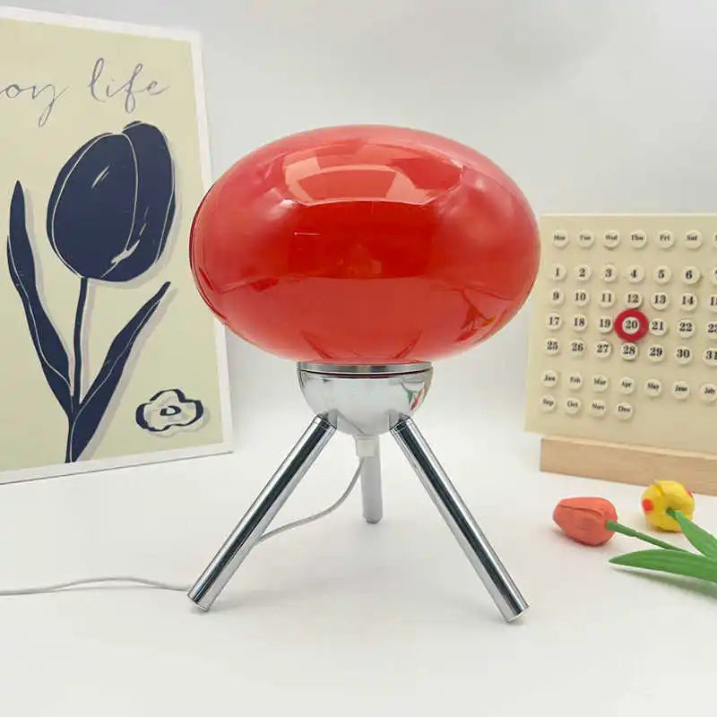 Bauhaus Mushroom Table Lamp - Mid-Century Nordic Glass Bedside Light for Modern Bedroom Decor