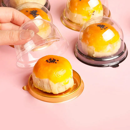50pcs Mini Transparent Cake Boxes - Cupcake Dome Containers for Pastry Baking, Ideal for Wedding Party Supplies and Gifts