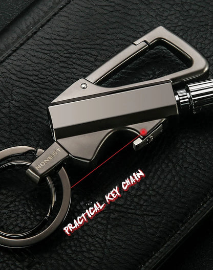 Outdoor Multifunctional Keychain Lighter — Portable Metal Kerosene Ignition Tool for Camping