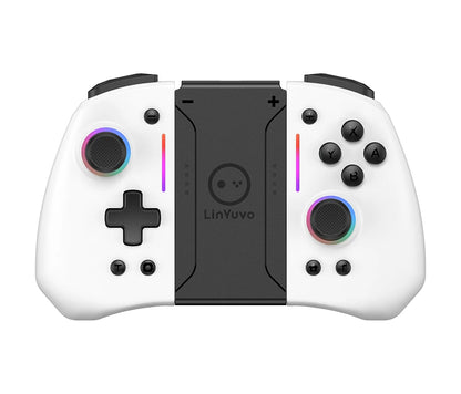 LinYuvo KS42 Meteor Light Wireless Joypad — RGB 8-Color Controller with Programmable Turbo & Vibration for Switch/Lite/OLED