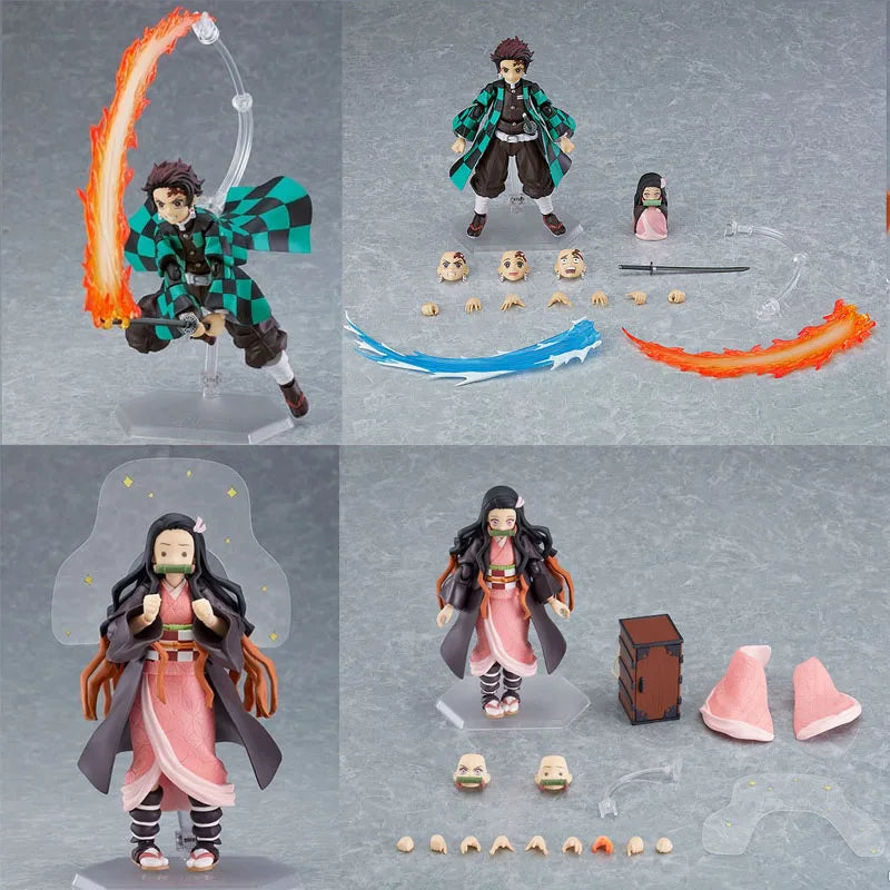 Figma Demon Slayer Action Figures – Rengoku, Tanjirou, Nezuko & Zenitsu Kimetsu no Yaiba Toys