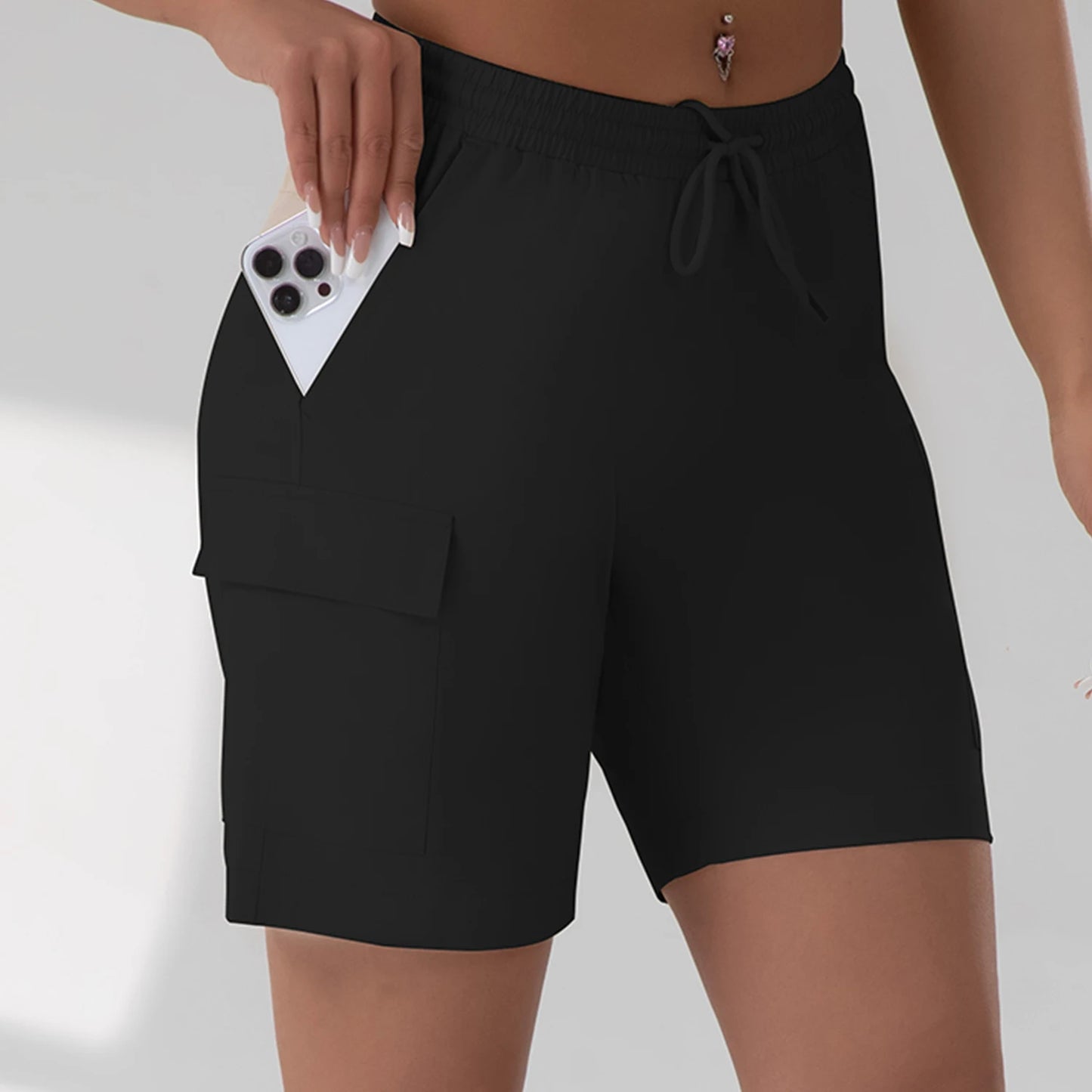 Women’s Lightweight Cargo Shorts - Loose Quick-Dry Outdoor Hiking Shorts with 4 Utility Pockets