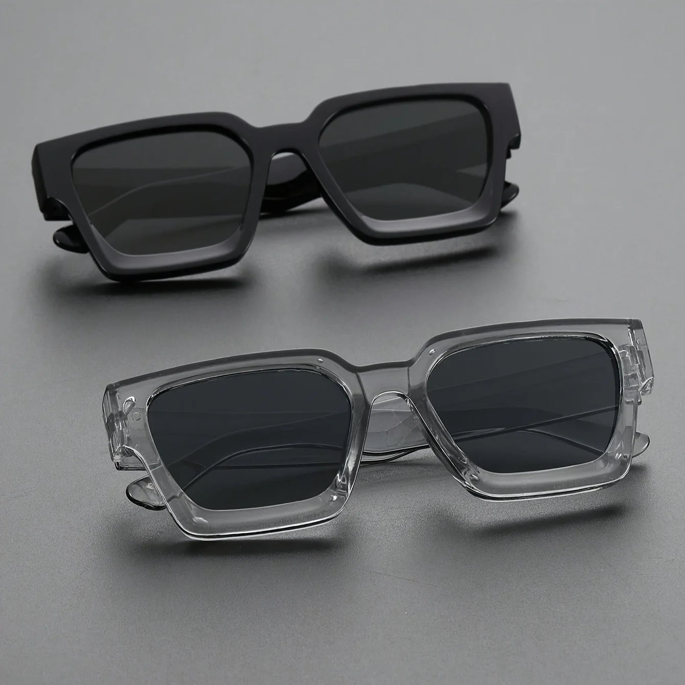 1 or 2 PC Classic Square Plastic Frame Sunglasses – Unisex Daily Fashion Shades & Eyewear Accessories