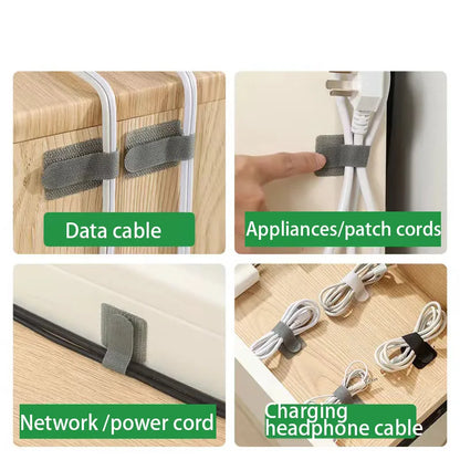 Reusable Ties Fastening Wire - Self-Adhesive Adjustable Cable Organizer Straps for Desk Management and Cord Holding