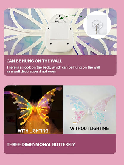 Moving Luminous Music Elf with Butterfly Wings – Indoor/Outdoor Back Decoration Toy Gift (No Battery Included)"