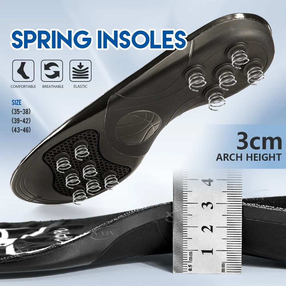Spring Silicone Gel Insoles - Elastic Cushioning Sport Shoe Inserts for Basketball