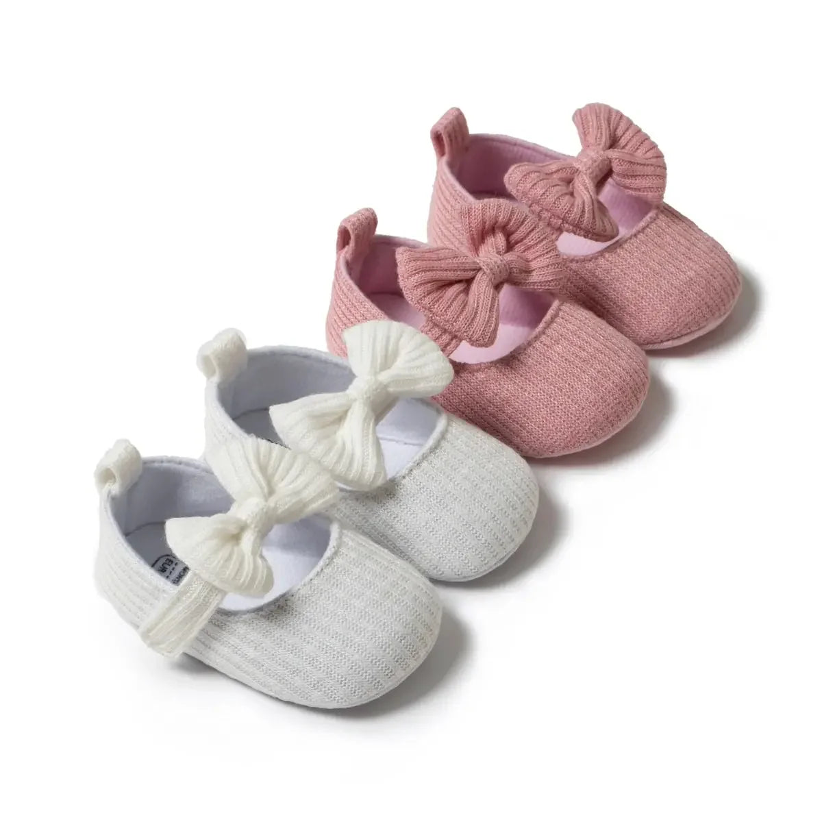 Meckior Baby Girl Shoes — Spring & Autumn Cotton Sole Moccasins with Bow, Anti-Slip First Walkers for Newborns & Toddlers