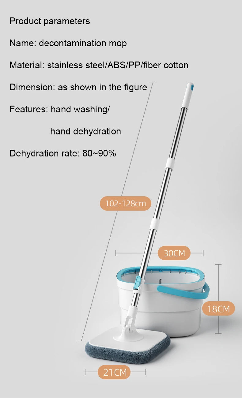 360° Spin Squeeze Mop for Floor Cleaning | Easy-Drain Household Mop with Handle | Home Cleaning Broom & Mop Tool Set