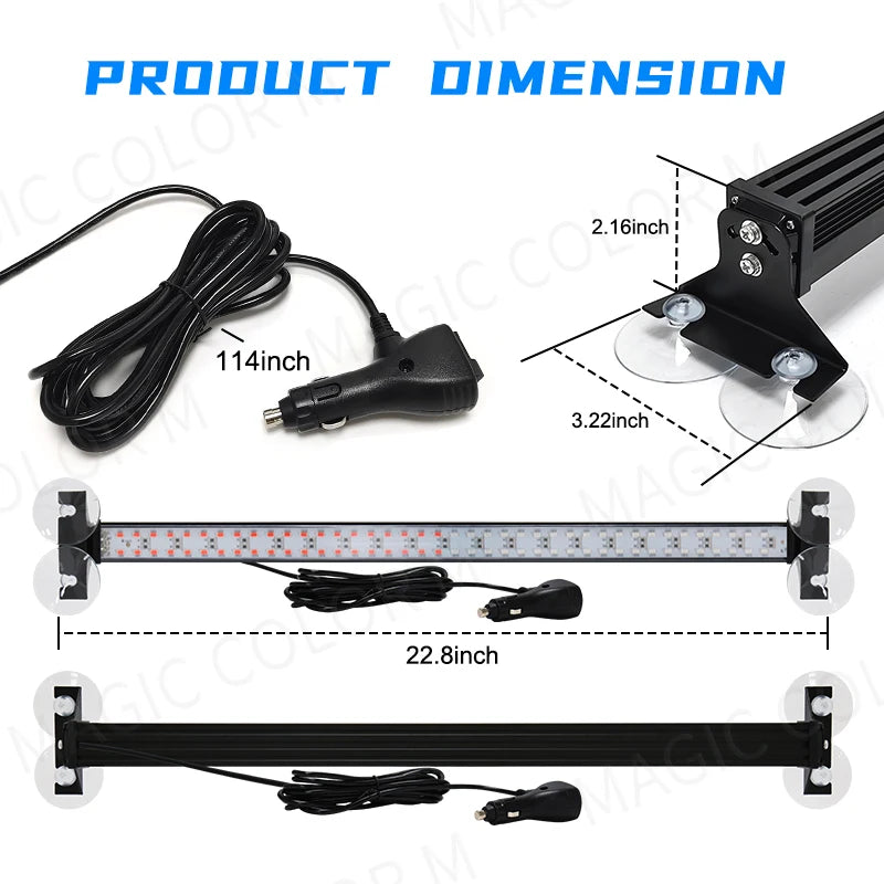 LED Strobe Police Lights - 80 LED Auto Emergency Grill Warning Lamp, Windshield Traffic Advisor Flashlight for Cars