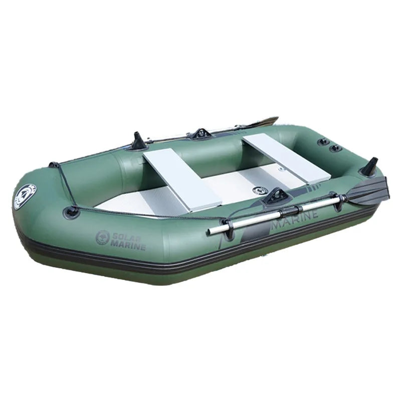 Solarmarine PVC Inflatable Belly Boat – River Fishing Kayak, Fishing Boat with Outboard Engine Installation Option